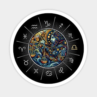 ZODIAC Libra - Astrological LIBRA - LIBRA - ZODIAC sign - Van Gogh style - 2 Magnet